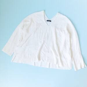 Piazza Sempione 100% Cashmere Popover Vneck Sweater Size US 10 Oversize Cozy